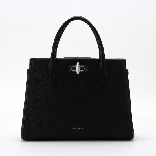 銀座かねまつ「AS26011PS1  【本革】ターンロックハンドバッグ」|トートバッグ|ブラック