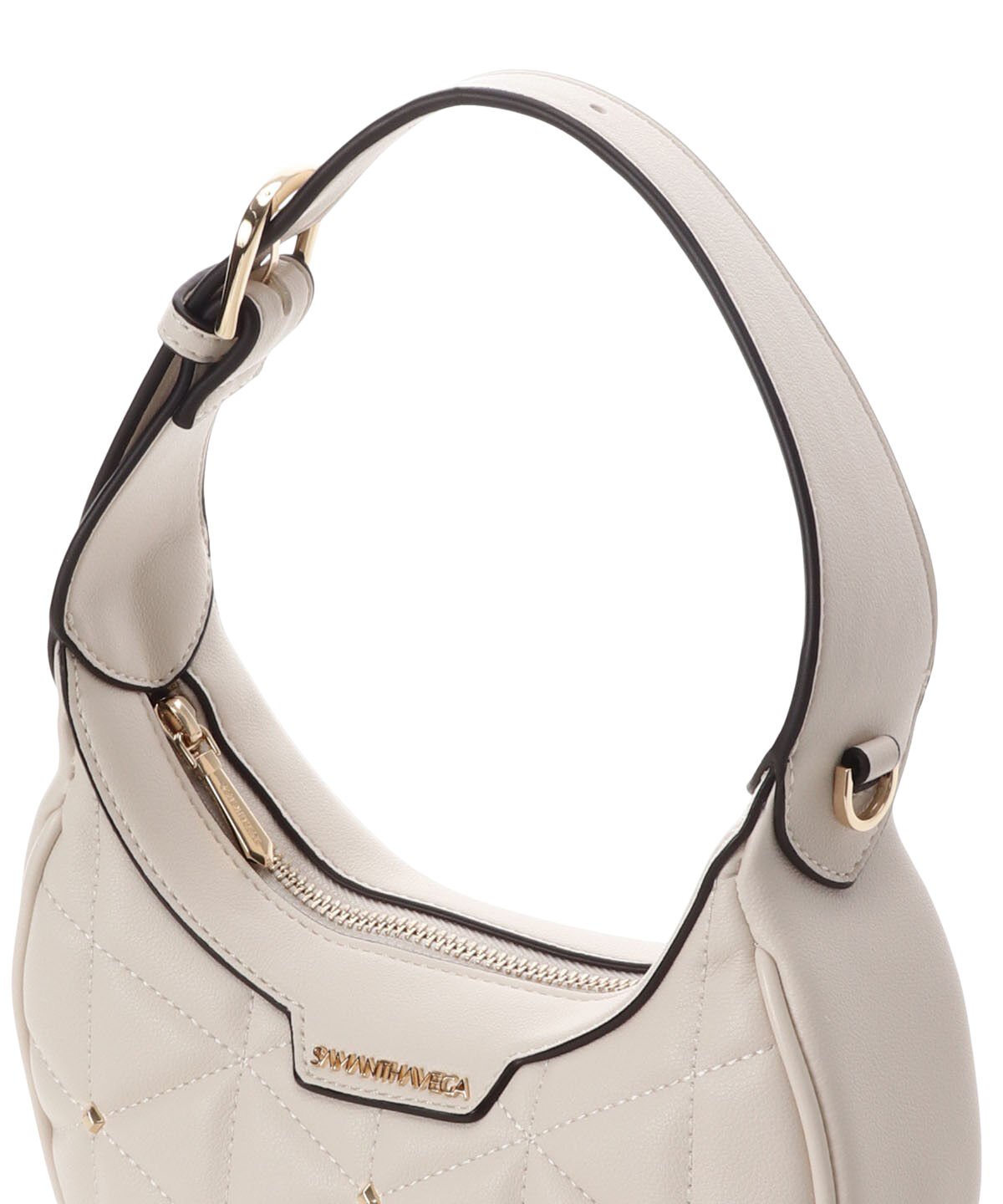 Samantha Vega「キルティングスタッズハーフムーンバッグ」|ハンドバッグ|