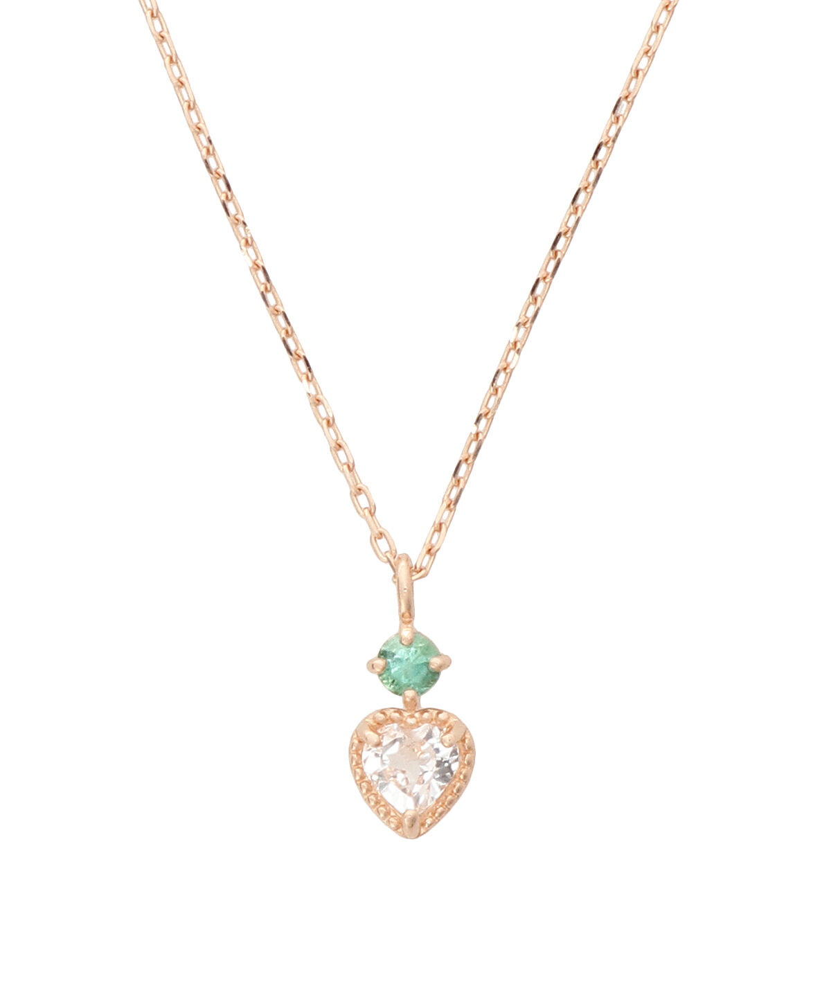 Samantha Tiara「K10PG ハートネックレス≪5月 誕生石≫」|ネックレス|K10 PG
