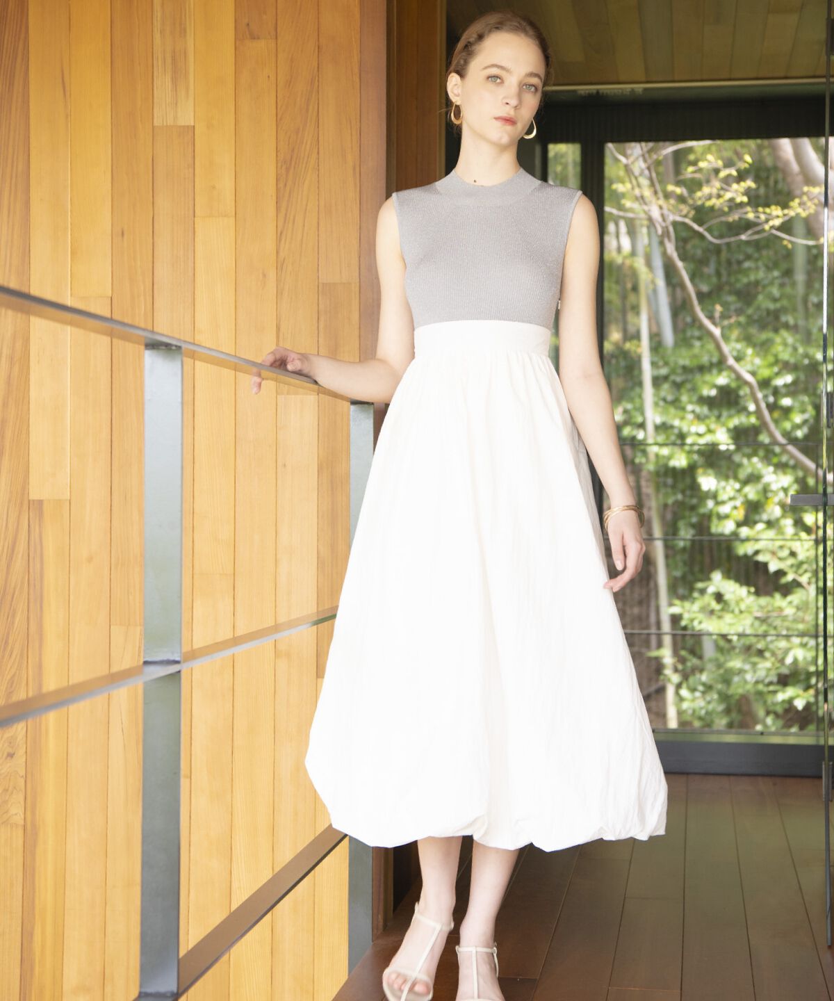 アンドクチュール「裾バルーンラメニットドッキングワンピース」|ワンピース|