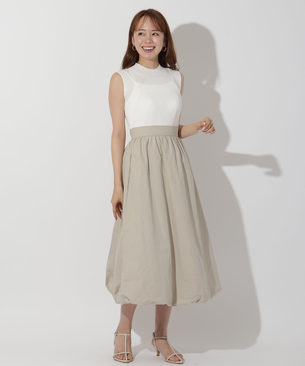 アンドクチュール「裾バルーンラメニットドッキングワンピース」|ワンピース|