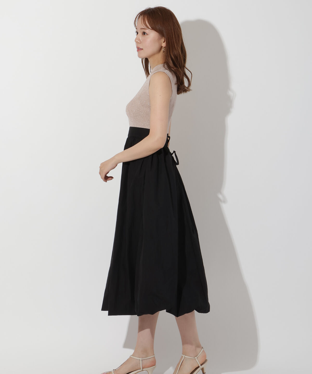 アンドクチュール「裾バルーンラメニットドッキングワンピース」|ワンピース|