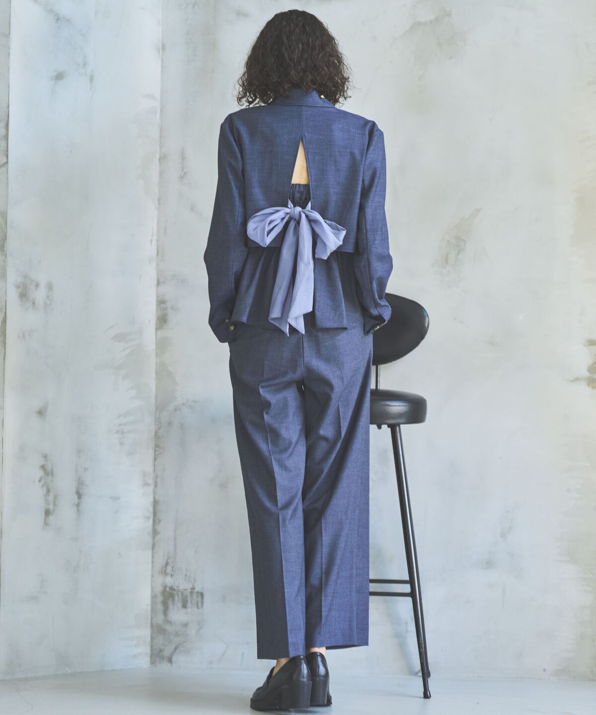 アンドクチュール「シャンブレーハイウエストワイドパンツ」|その他|