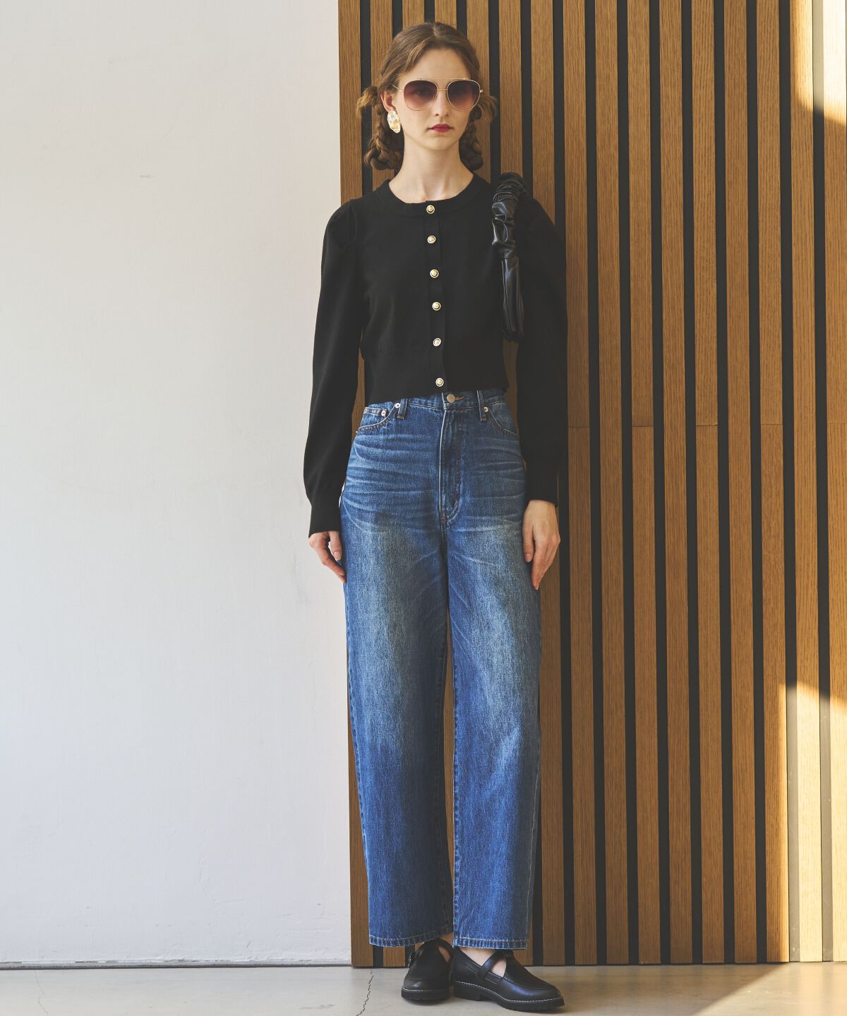 アンドクチュール「パワショルクルーネックカーディガン」|カーディガン|