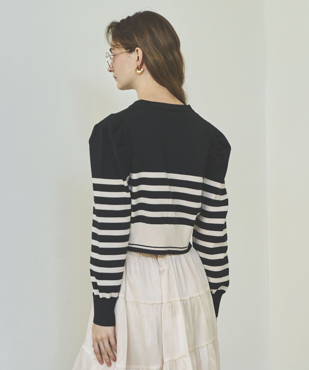 アンドクチュール「パワショルクルーネックカーディガン」|カーディガン|