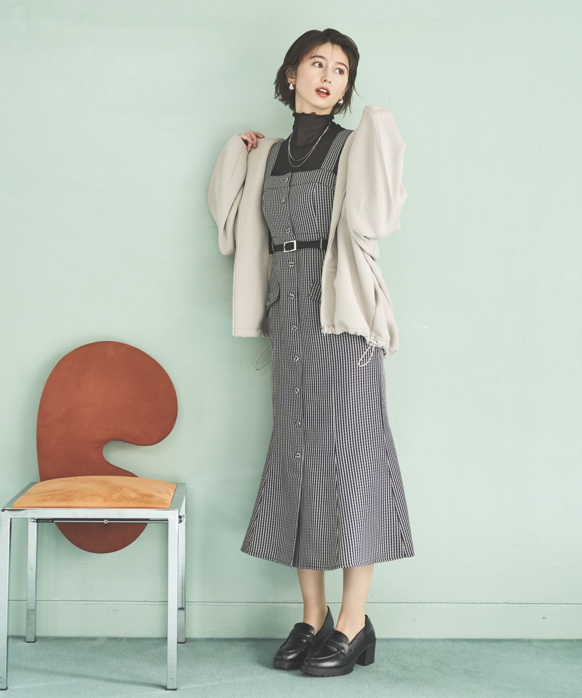 アンドクチュール「ダンボールポンチフーディーブルゾン」|ブルゾン・スタジャン|