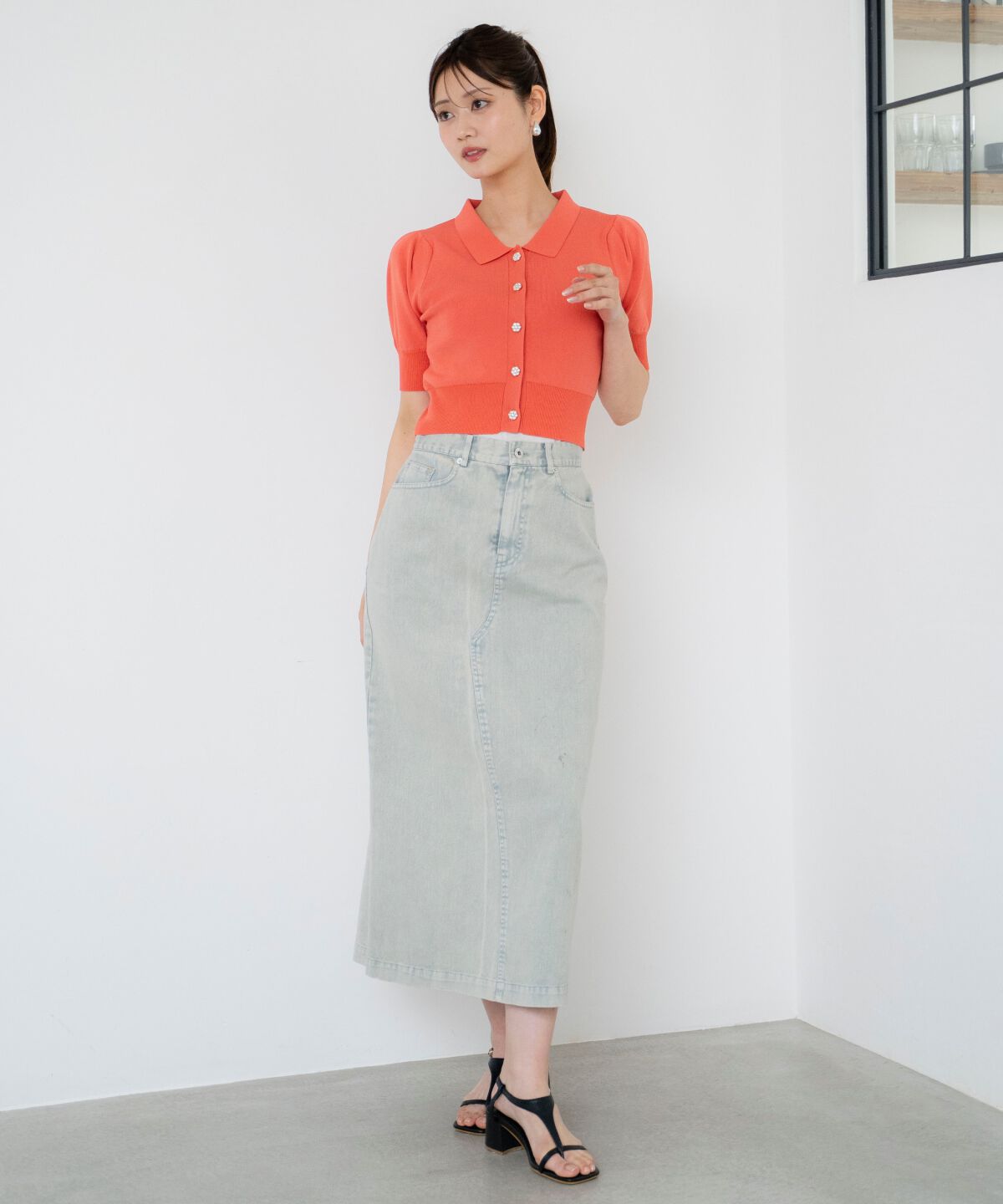 アンドクチュール「ウォッシュドカラーデニムスカート」|スカート|