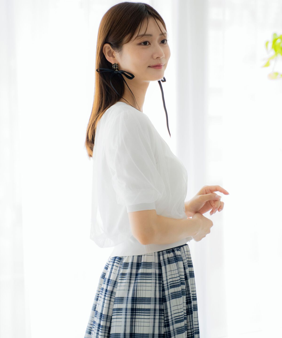 アンドクチュール「チュールカバープルオーバー」|カーディガン|