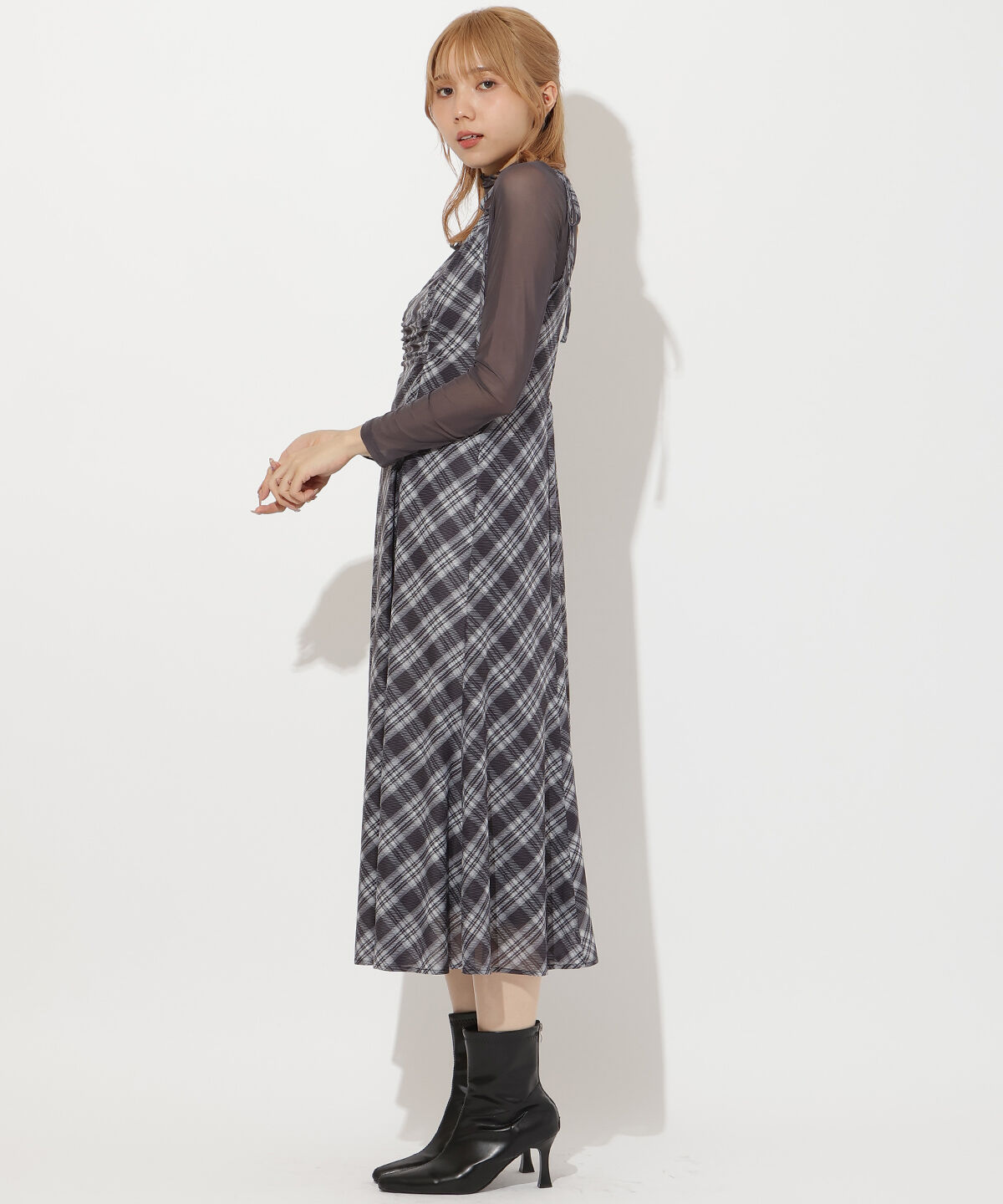 アンドクチュール「バイヤスチェックキャミワンピース」|ワンピース|
