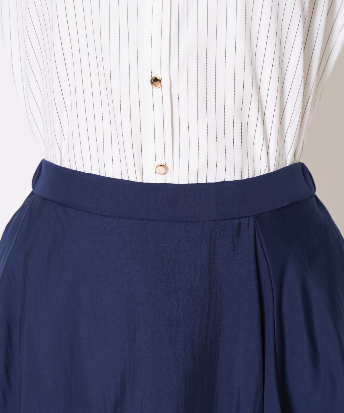 アンドクチュール「アシンメトリーシフォンラッフルスカート」|フレア|