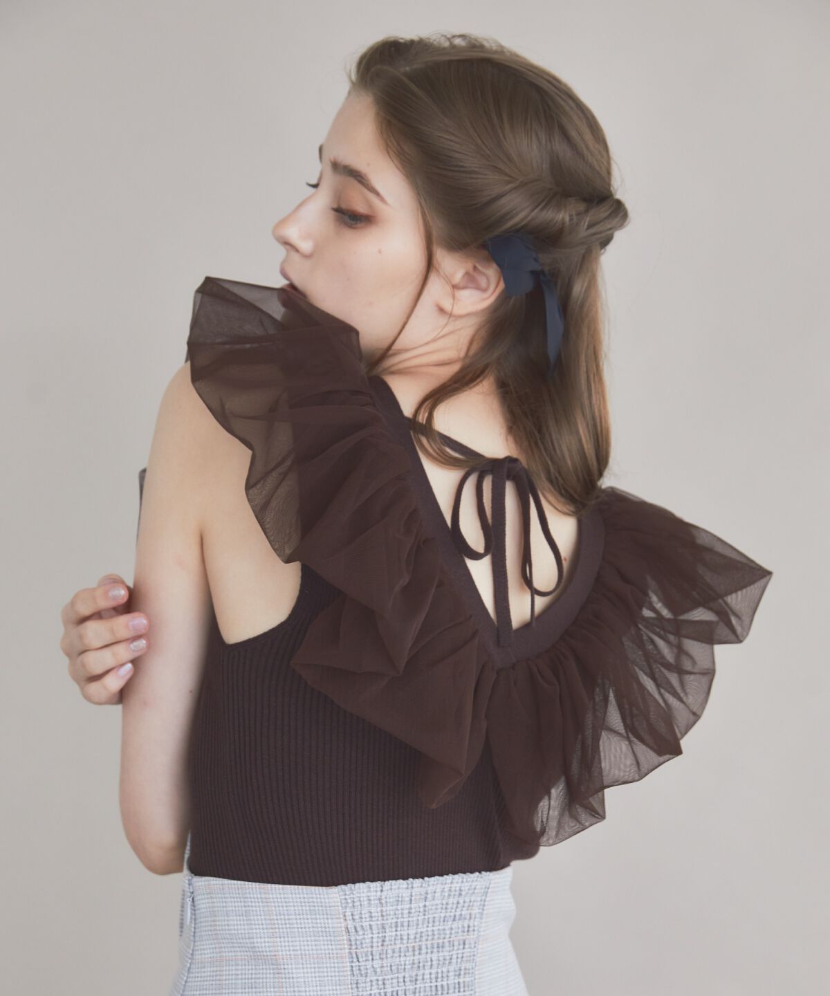 REDYAZEL「チュールドッキングニット」|ニット・セーター|