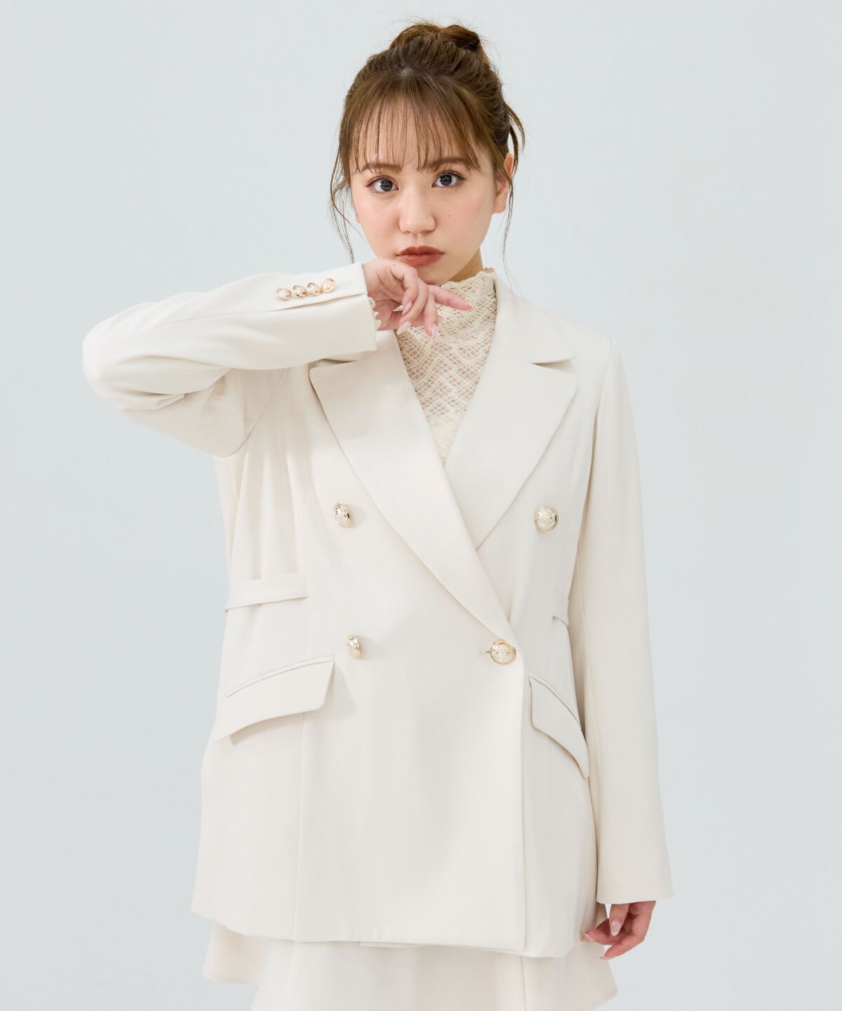 REDYAZEL「サイドベルトダブルジャケット」|テーラードジャケット|