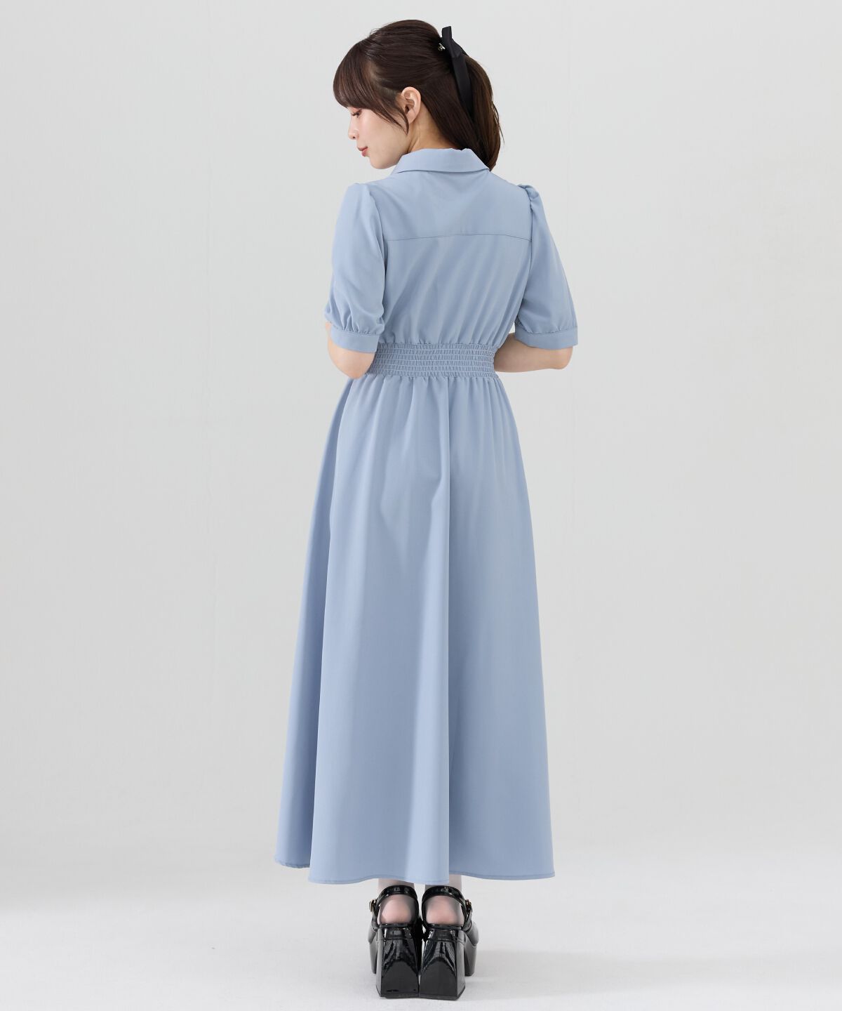 REDYAZEL「ウエストシャーリングシャツワンピース」|ワンピース|