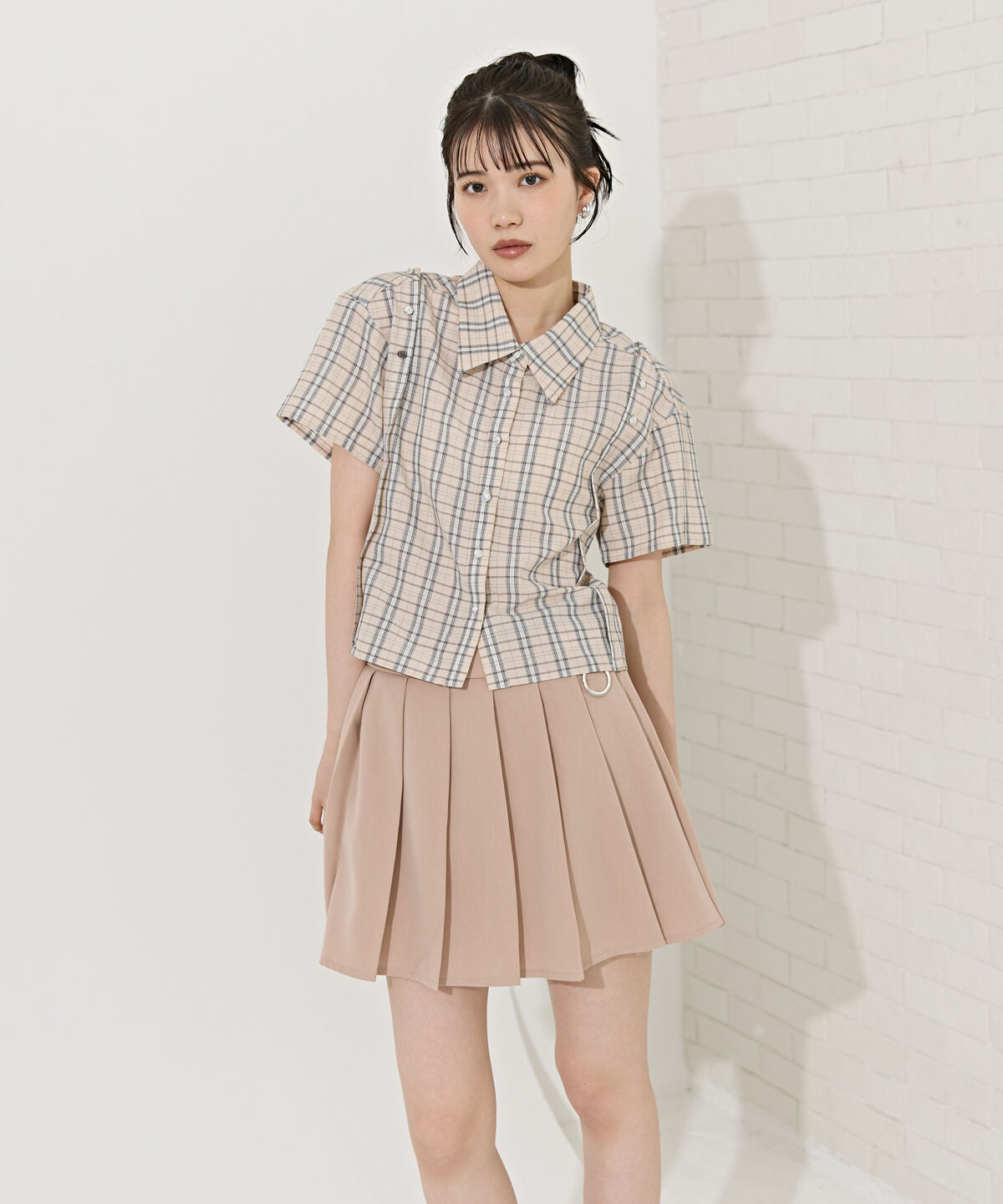 REDYAZEL「2WAYスリーブチェックトップス」|シャツ・ブラウス|