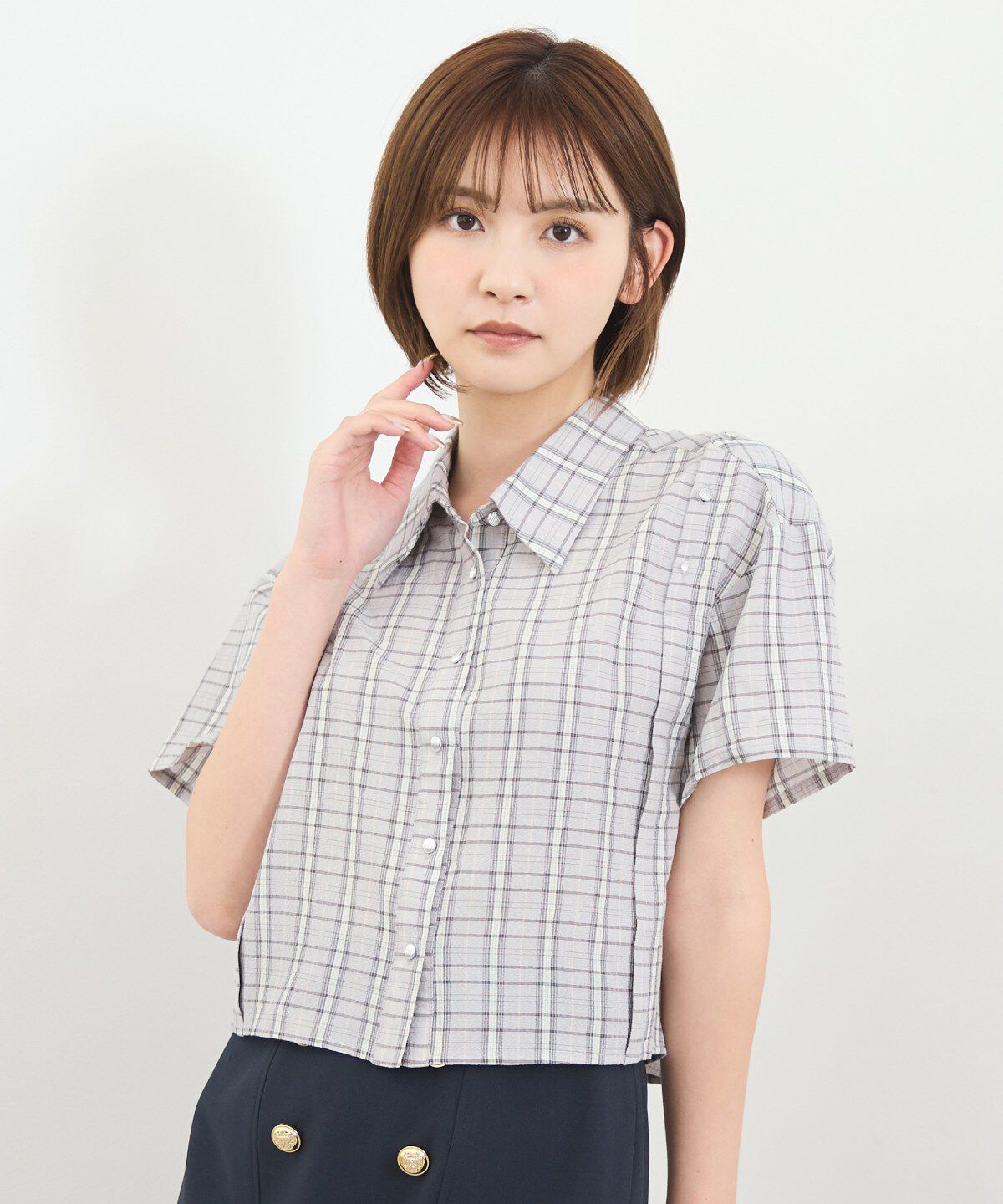 REDYAZEL「2WAYスリーブチェックトップス」|シャツ・ブラウス|