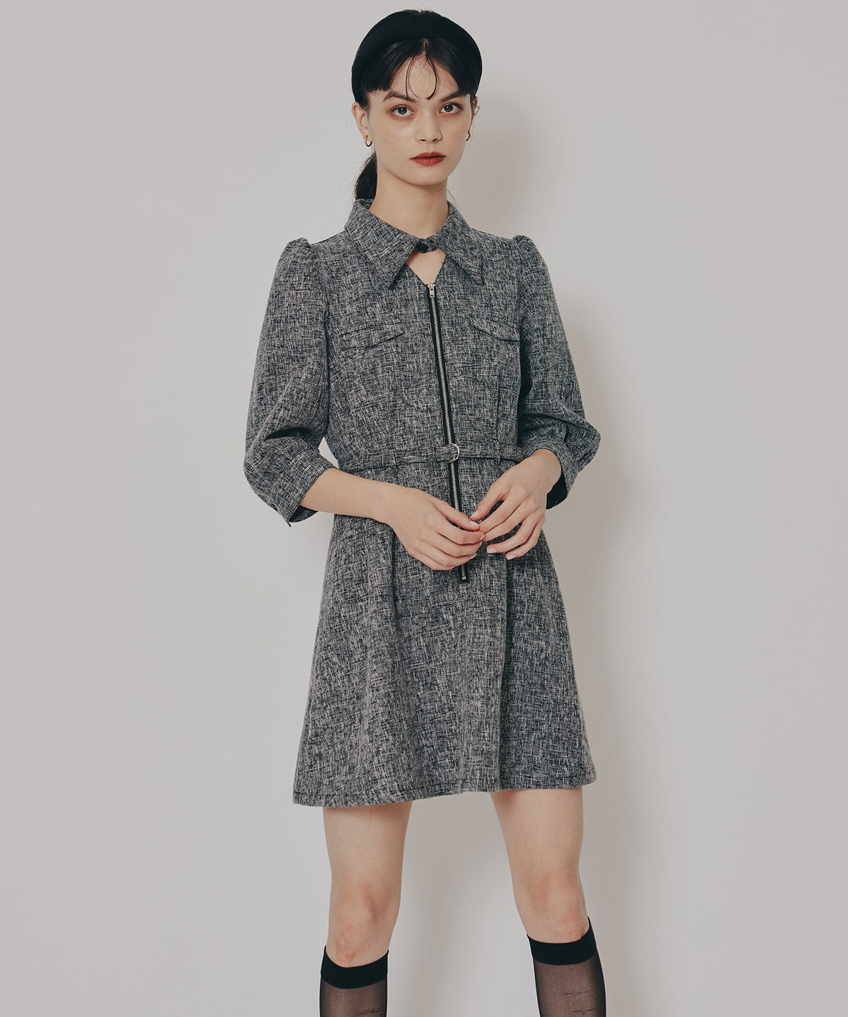 REDYAZEL「カラーミックスフロントZIPワンピース」|ワンピース|