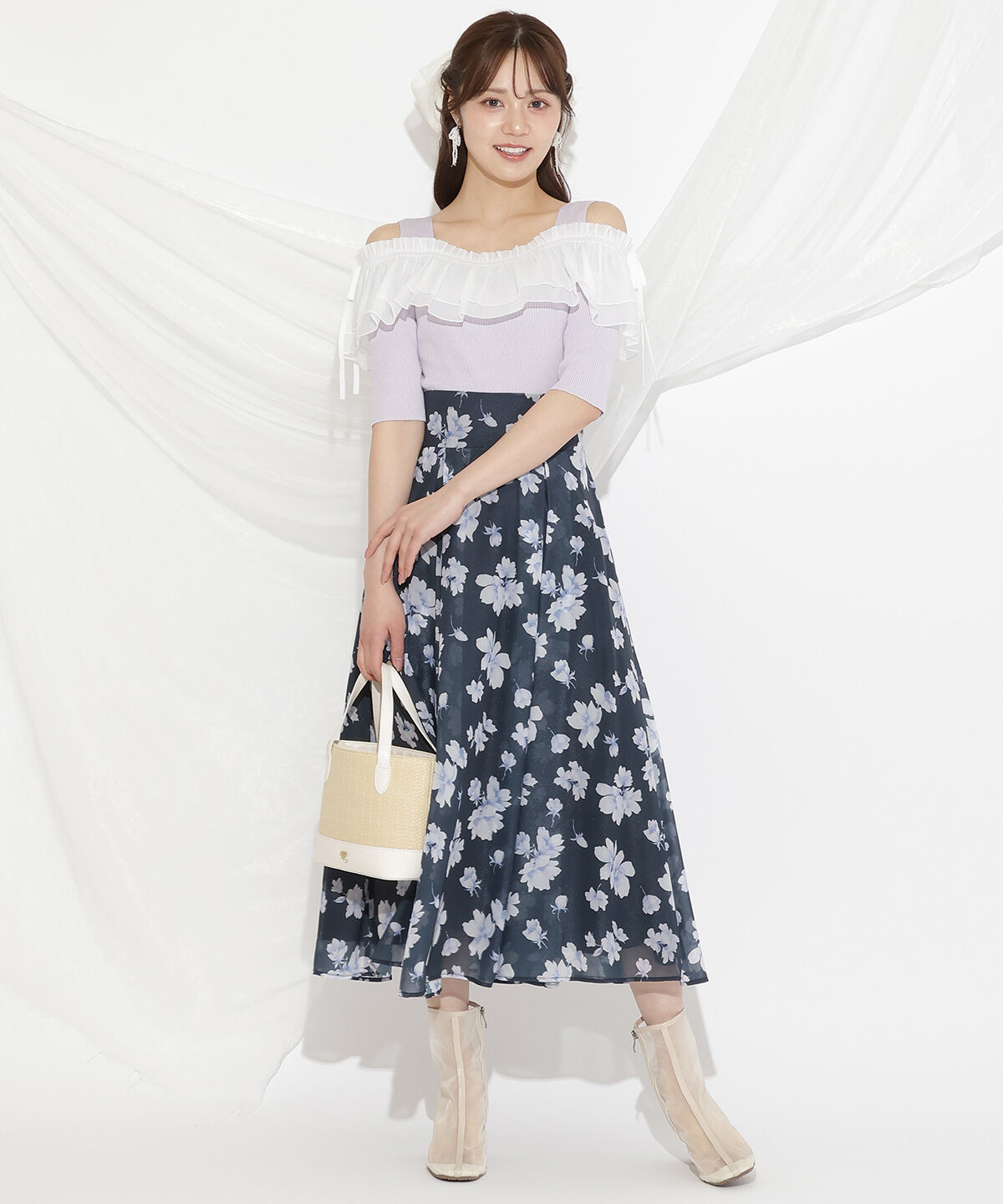 WILLSELECTION「シアーボリュームフリルニットプルオーバー」|ニット・セーター|