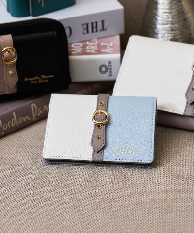 Samantha Thavasa Petit Choice「バイカラーフロントベルト 二つ折り財布」|財布|ダルブルー
