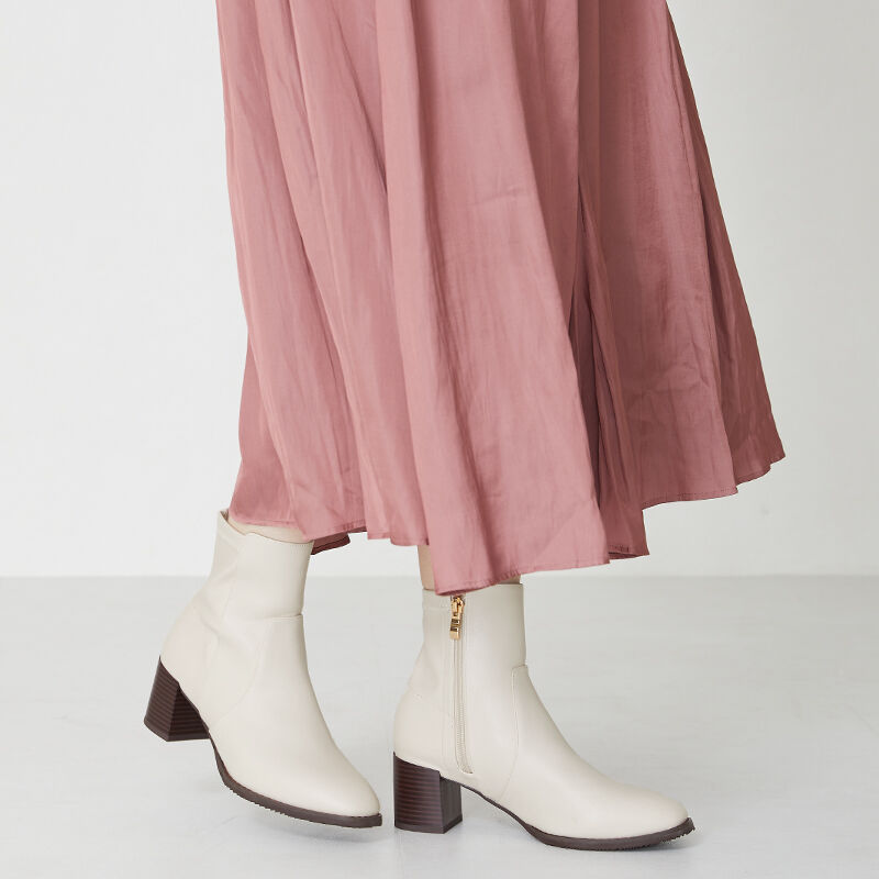 ORiental TRaffic「【 美脚 】 チャンキー ヒール ミドル ブーツ/31408 ヒール6ｃｍ 太ヒール 定番人気」|ショートブーツ|