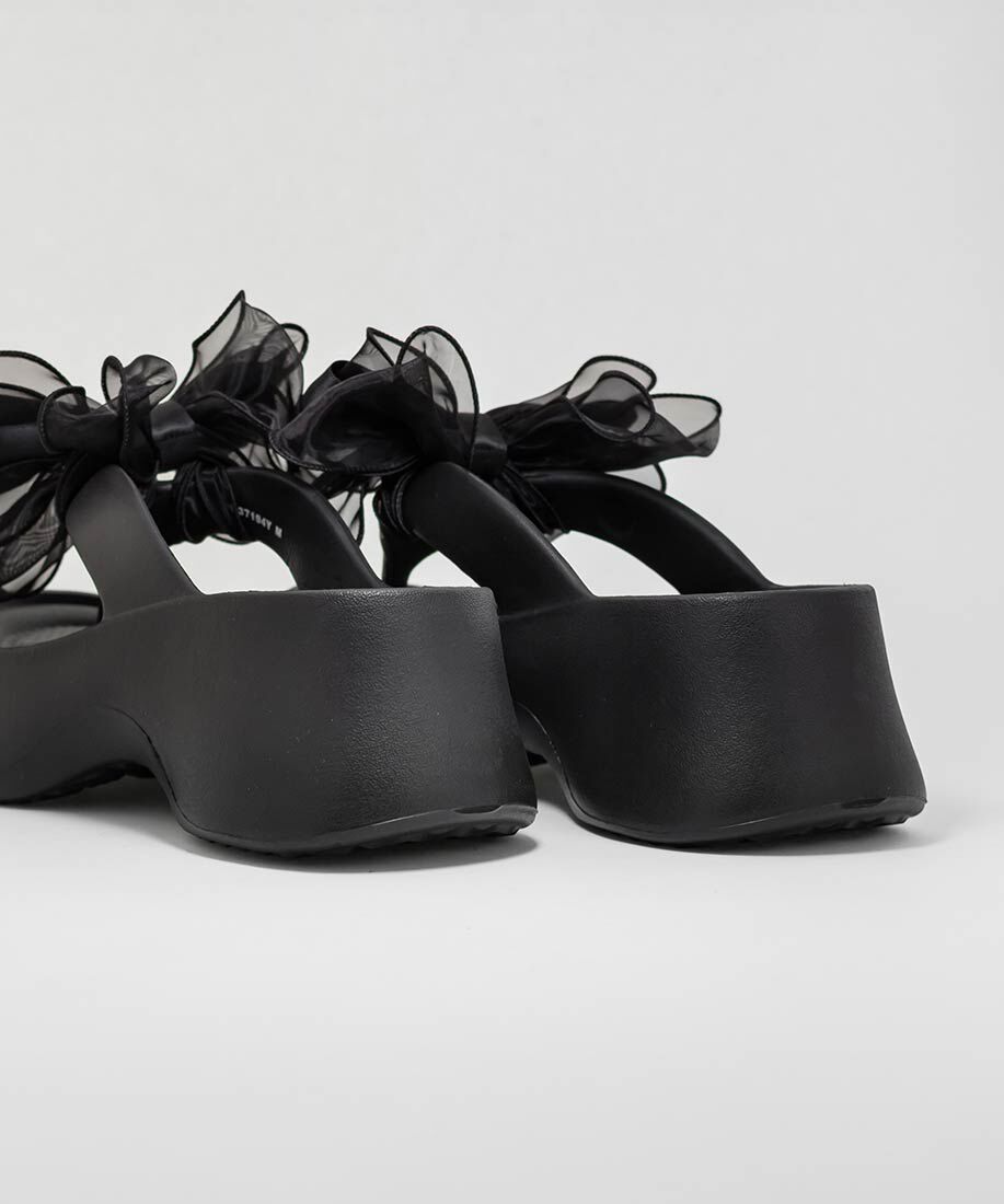  「2WAY シアーリボンボリュームソールトングサンダル」|サンダル|