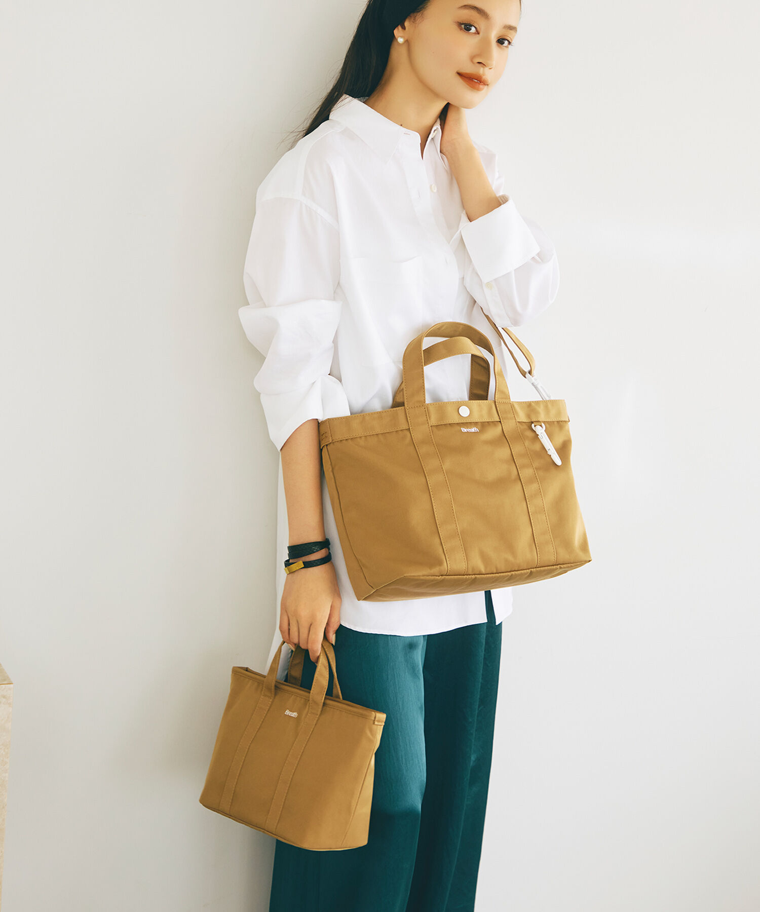 TOPKAPI BREATH「【Breath TOPKAPI】CHILLGO 保冷バッグ付き ショルダー付き ナイロン トートバッグ M / 撥水」|トートバッグ|ベージュ