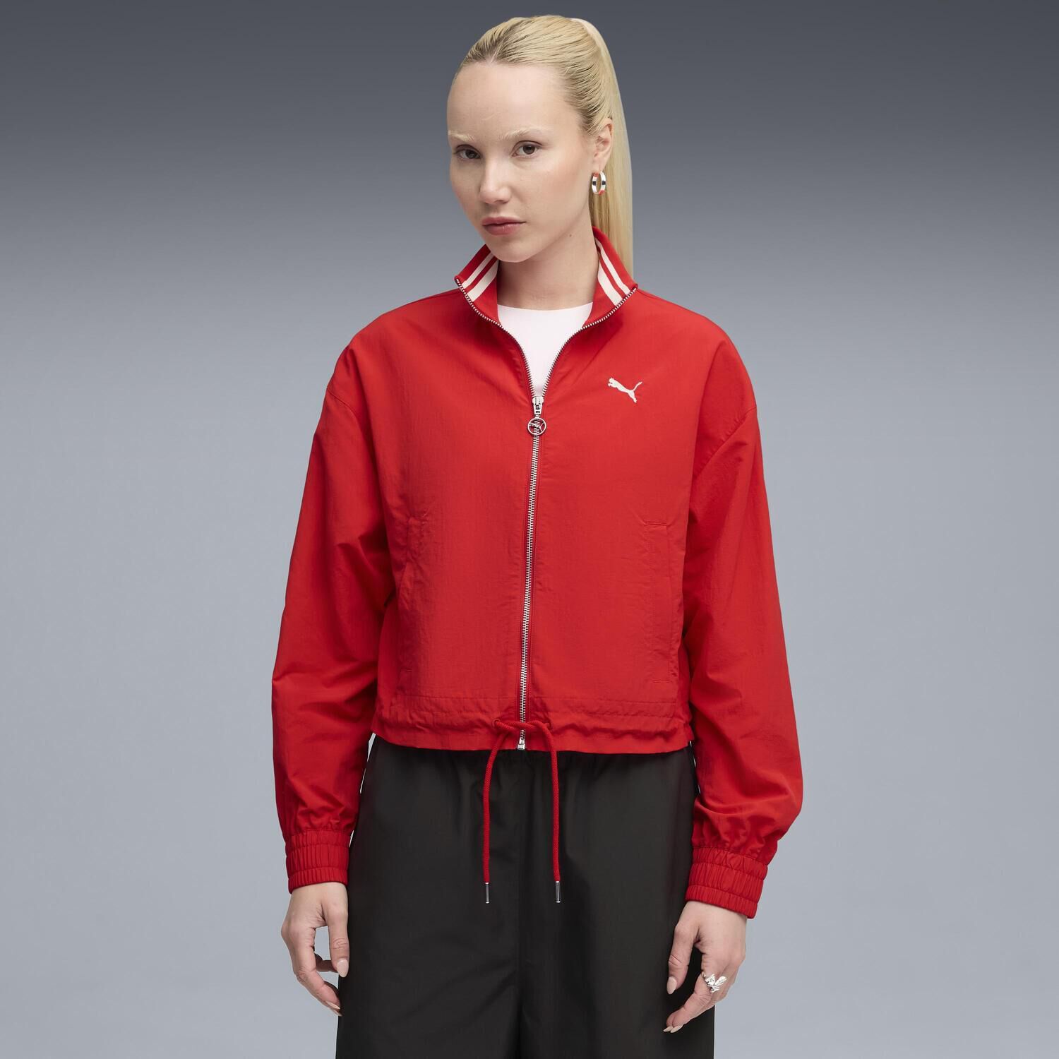 PUMA「【PUMA ｳｪｱ】W PREMIUM ESS RELAXED WV JKT」|ポロシャツ|