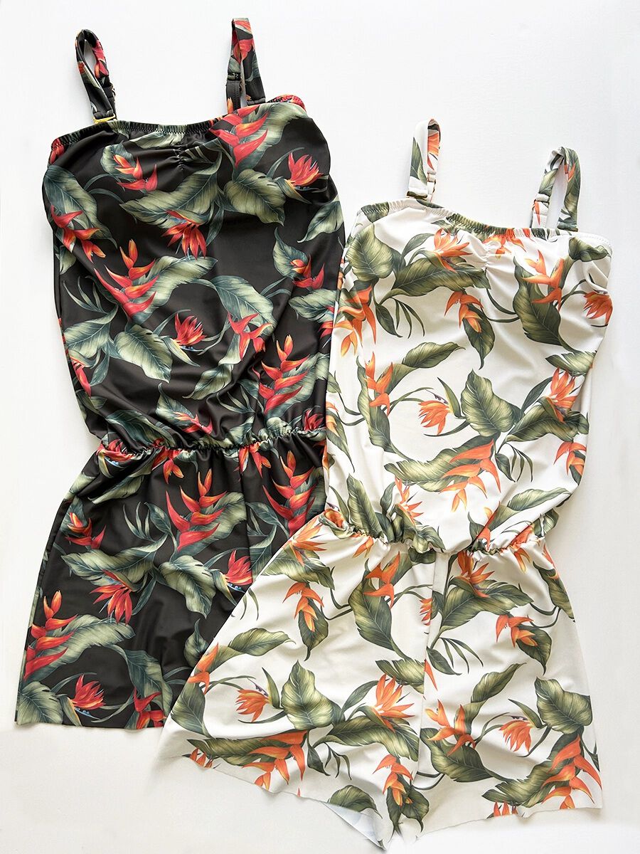 Riberce「トロピカル柄オールインワン水着」|コンビネゾン|