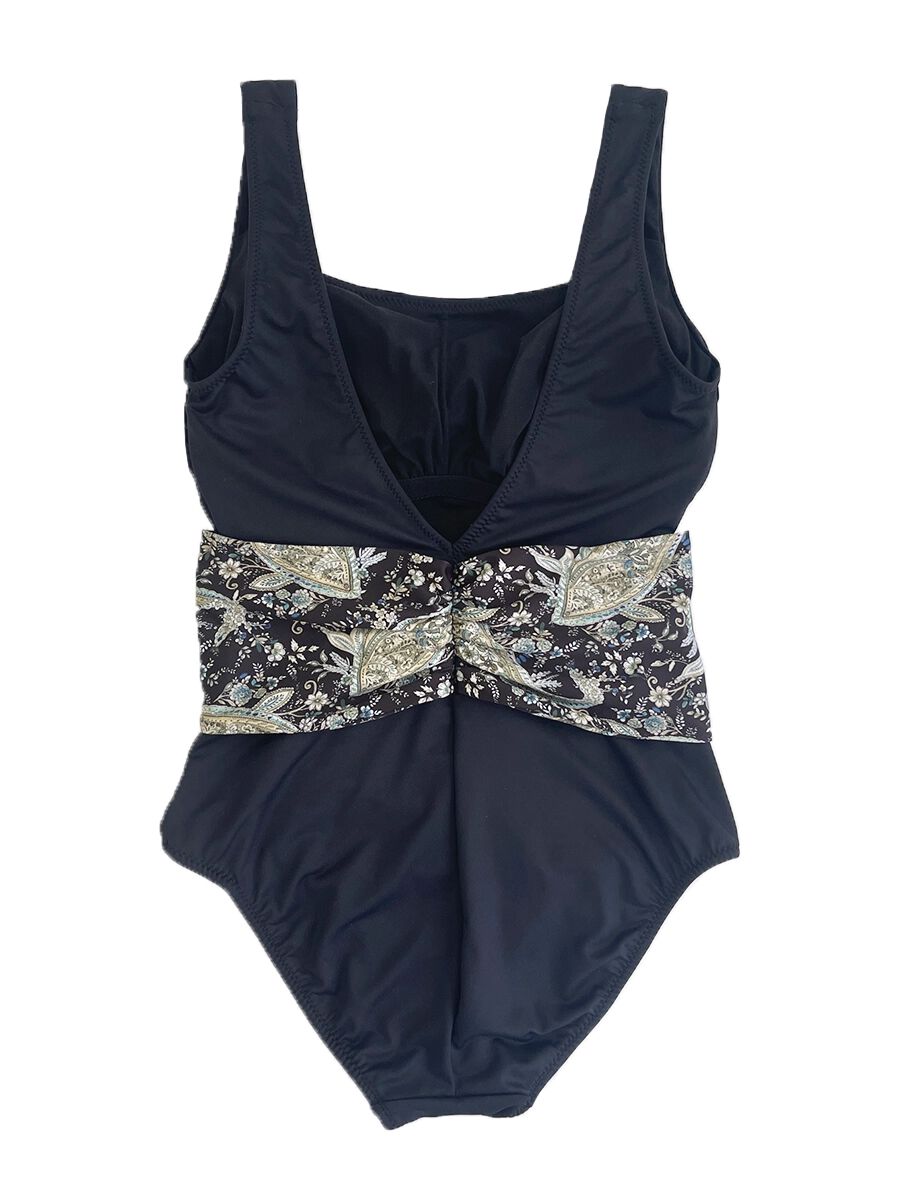 Riberce「【大人水着】エレガントエスニックスクエアワンピース水着」|コンビネゾン|