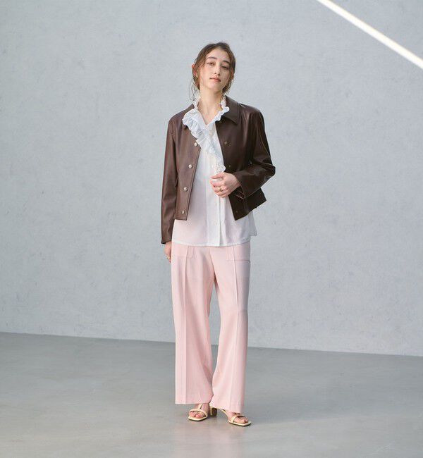 UNITED ARROWS「レザーライク ショートブルゾン」|ブルゾン・スタジャン|