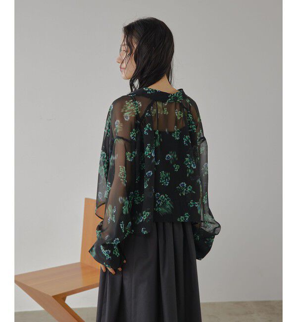 EMMEL REFINES「＜EMMEL REFINES＞EM フラワープリント シアー シャツ」|シャツ・ブラウス|
