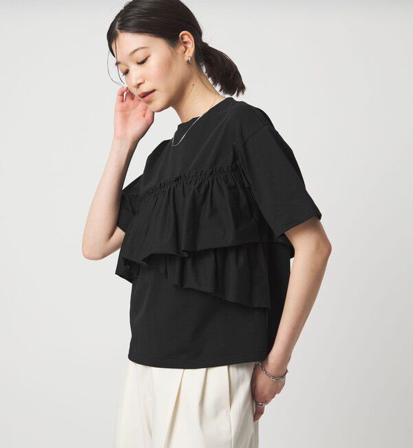 UNITED ARROWS green label relaxing「【WEB限定】＜at ease＞フリル カットソー 接触冷感 UVカット 遮熱」|Tシャツ・カットソー|