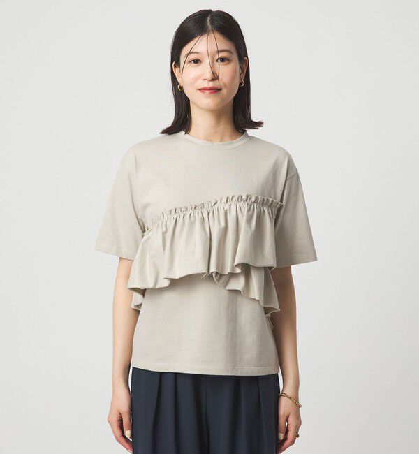 UNITED ARROWS green label relaxing「【WEB限定】＜at ease＞フリル カットソー 接触冷感 UVカット 遮熱」|Tシャツ・カットソー|