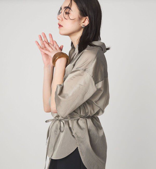 UNITED ARROWS green label relaxing「【結論シリーズ】リボンハイウエストシャツ［size SHORTあり］」|シャツ・ブラウス|