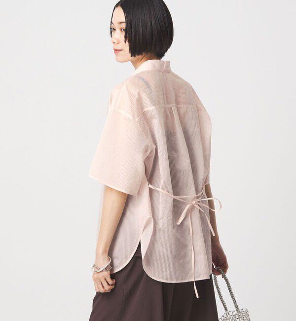 UNITED ARROWS green label relaxing「【結論シリーズ】リボンハイウエストシャツ［size SHORTあり］」|シャツ・ブラウス|