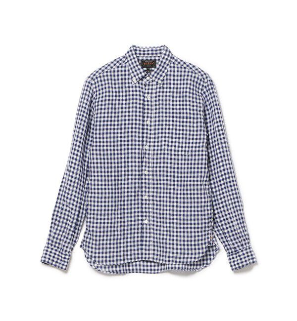 BEAMS PLUS「リネン ギンガム チェック ボタンダウン シャツ 」|シャツ・ブラウス|