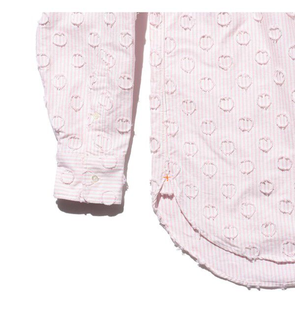 BEAMS PLUS「B.D. Classic-fit Burnout Dot Candy Stripe」|シャツ・ブラウス|