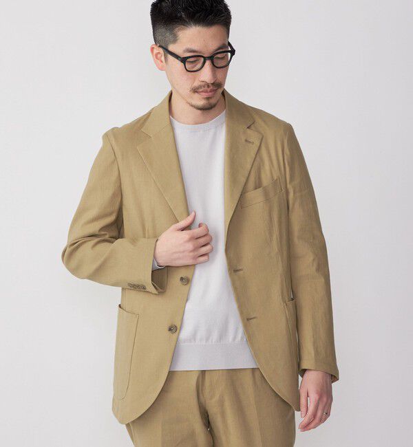 SHIPS「SHIPS:〈セットアップ対応/手洗い可能〉 イージー リネン ストレッチ ジャケット」|テーラードジャケット|