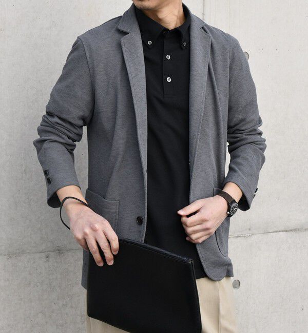 SHIPS any「SHIPS any:〈洗濯機可能〉サマー ニット ジャケット 26SS◇」|テーラードジャケット|チャコールグレー