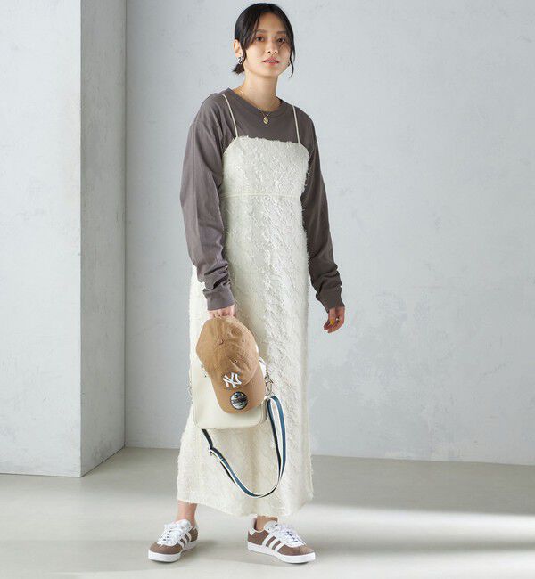 SHIPS for women「〈手洗い可能〉フリンジ ジャカード キャミ ワンピース 24SS」|ワンピース|