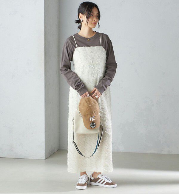 SHIPS for women「〈手洗い可能〉フリンジ ジャカード キャミ ワンピース 24SS」|ワンピース|