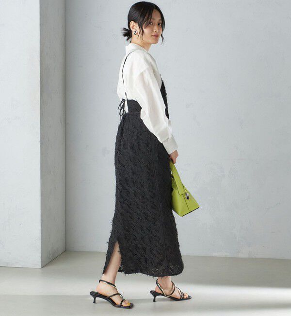 SHIPS for women「〈手洗い可能〉フリンジ ジャカード キャミ ワンピース 24SS」|ワンピース|