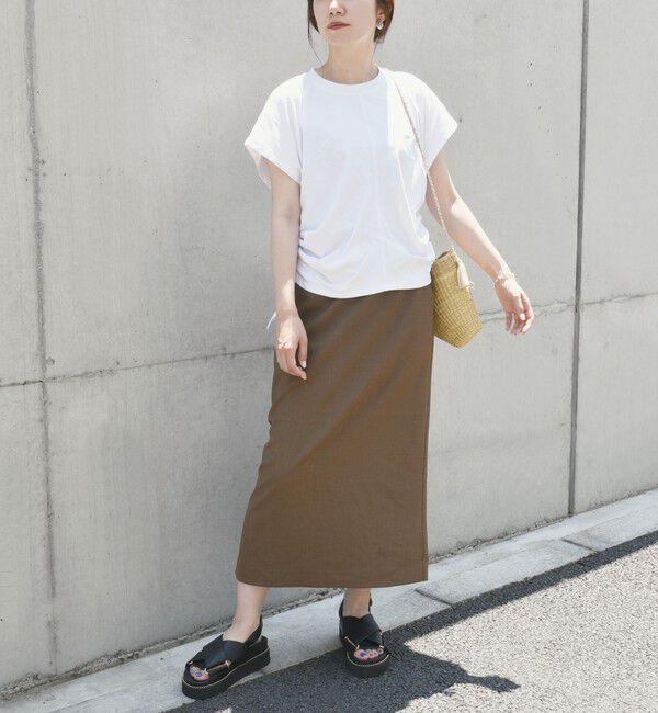 quaranciel「quaranciel:〈洗濯機可能〉アイライン スカート &times; フレンチ TEE セット」|タイト|