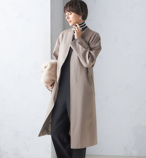 SHIPS for women「MANTECO ノーカラー コート」|ノーカラーコート|