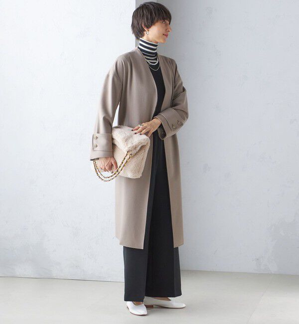 SHIPS for women「MANTECO ノーカラー コート」|ノーカラーコート|