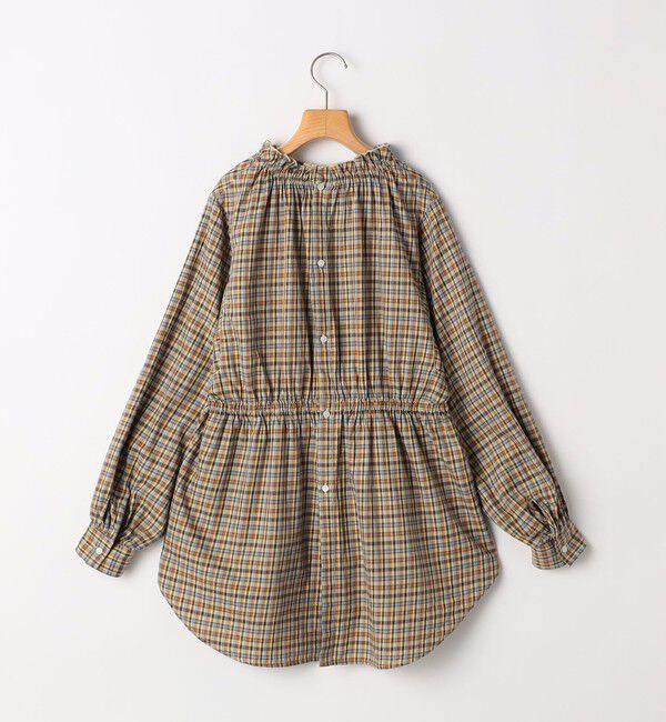 SHIPS KIDS「ARCH&LINE:155cm / オーガニック コットン チェック フリル ブラウス」|シャツ・ブラウス|
