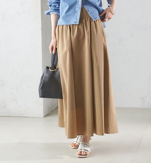 SHIPS for women「〈洗濯機可能〉LIMONTA EAST ビンテージ タフタ ギャザー スカート」|フレア|