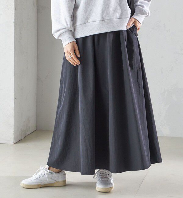 SHIPS for women「〈洗濯機可能〉LIMONTA EAST ビンテージ タフタ ギャザー スカート」|フレア|
