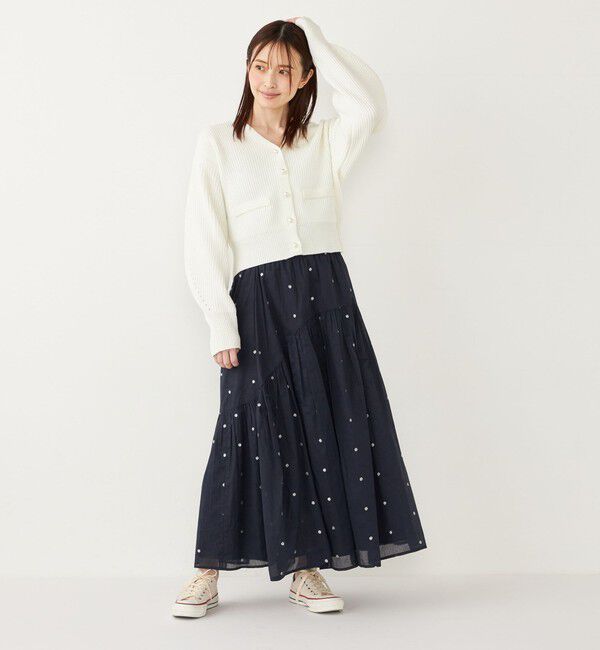 SHIPS Colors 「SHIPS Colors:〈手洗い可能〉Vネック パールモチーフボタン カーディガン」|カーディガン|