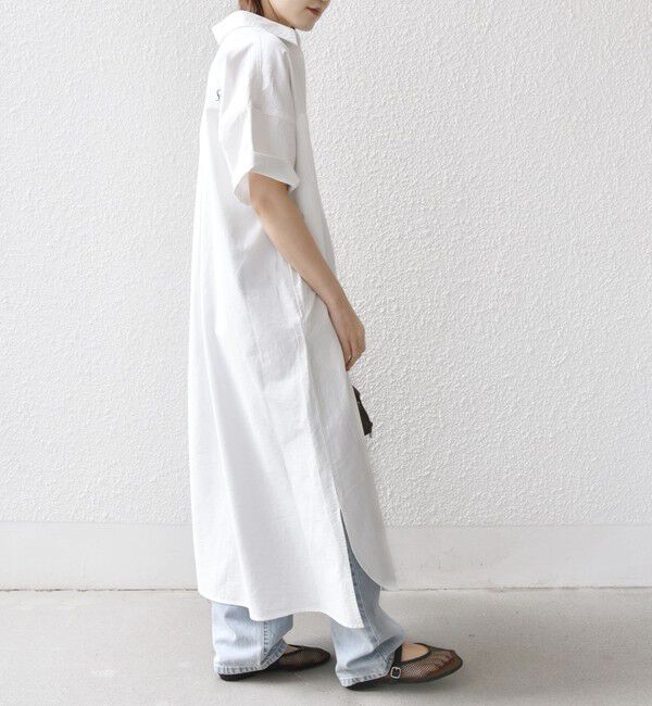 SHIPS for women「〈洗濯機可能〉ワンポイント 刺繍 シャツ ワンピース」|ワンピース|