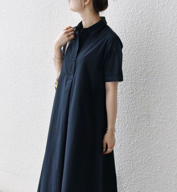 SHIPS any「SHIPS any:〈洗濯機可能〉タイプライター スキッパー フレア シャツ ワンピース」|ワンピース|